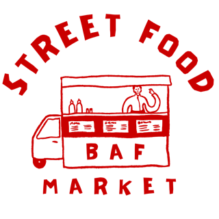 BAFmarket — street food market, logo food truck